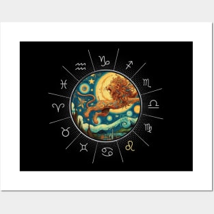 ZODIAC Leo - Astrological LEO - LEO - ZODIAC sign - Van Gogh style - 14 Posters and Art